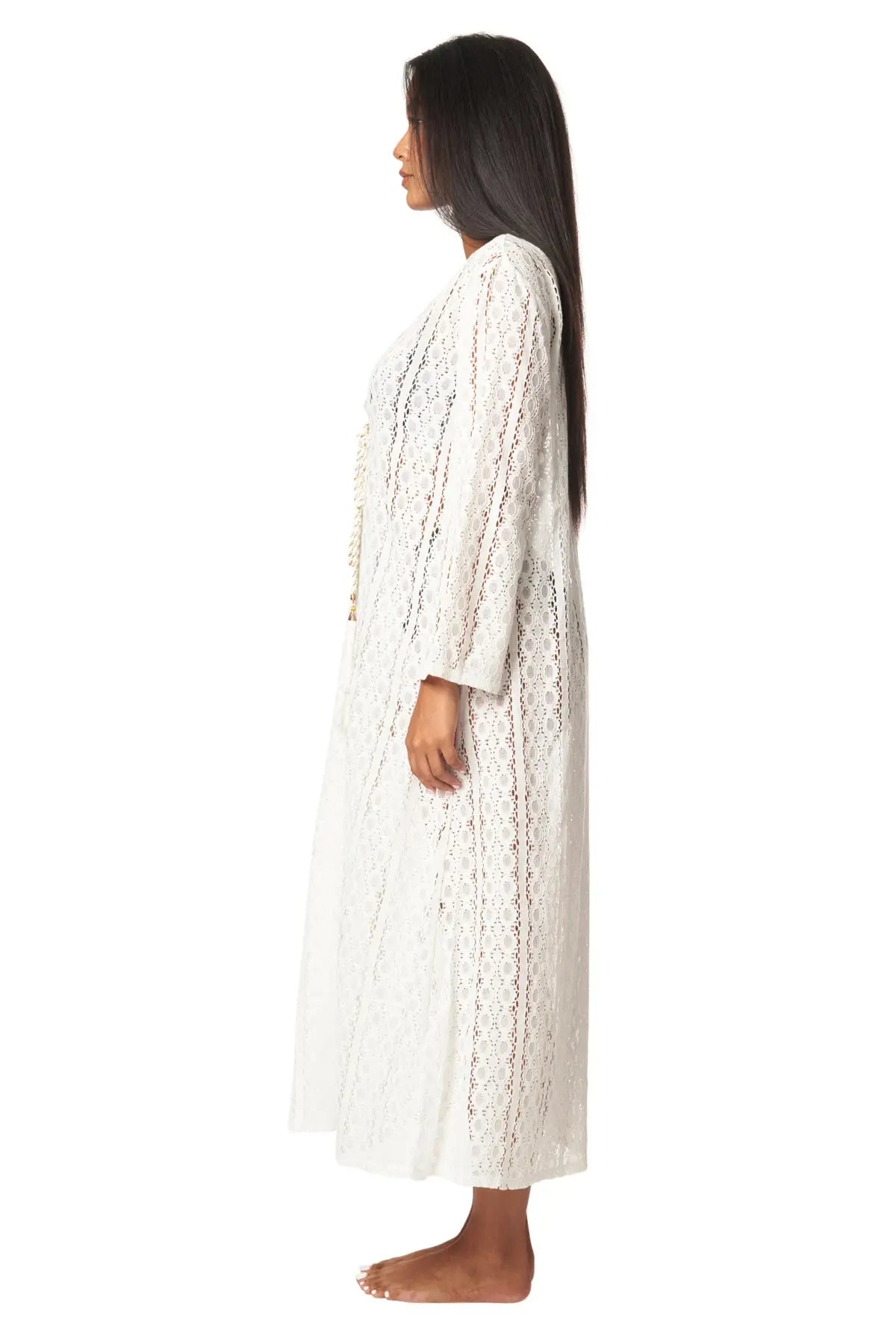 Women's Lace Kaftan Long Maxi Dress - La Moda Clothing