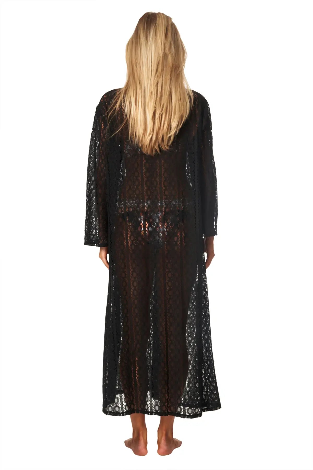 Women's Lace Kaftan Long Maxi Dress - La Moda Clothing