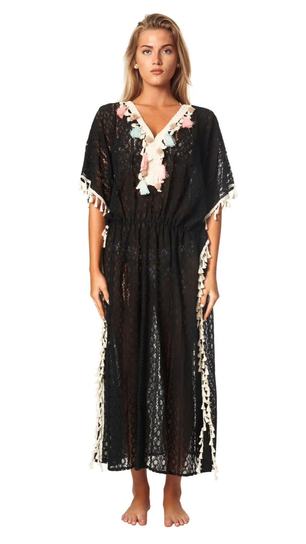 Boho Lace Maxi Kaftan Dress - La Moda Clothing