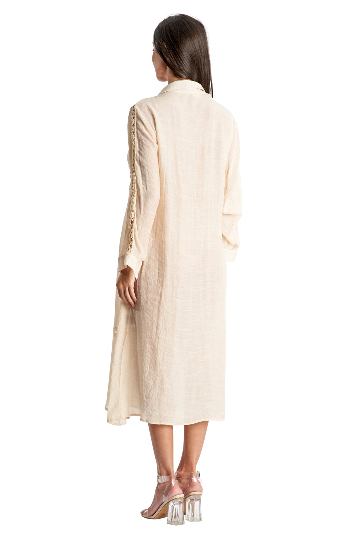 Loose Long Sleeve Shirt Dress Swimsuit Cover Up
