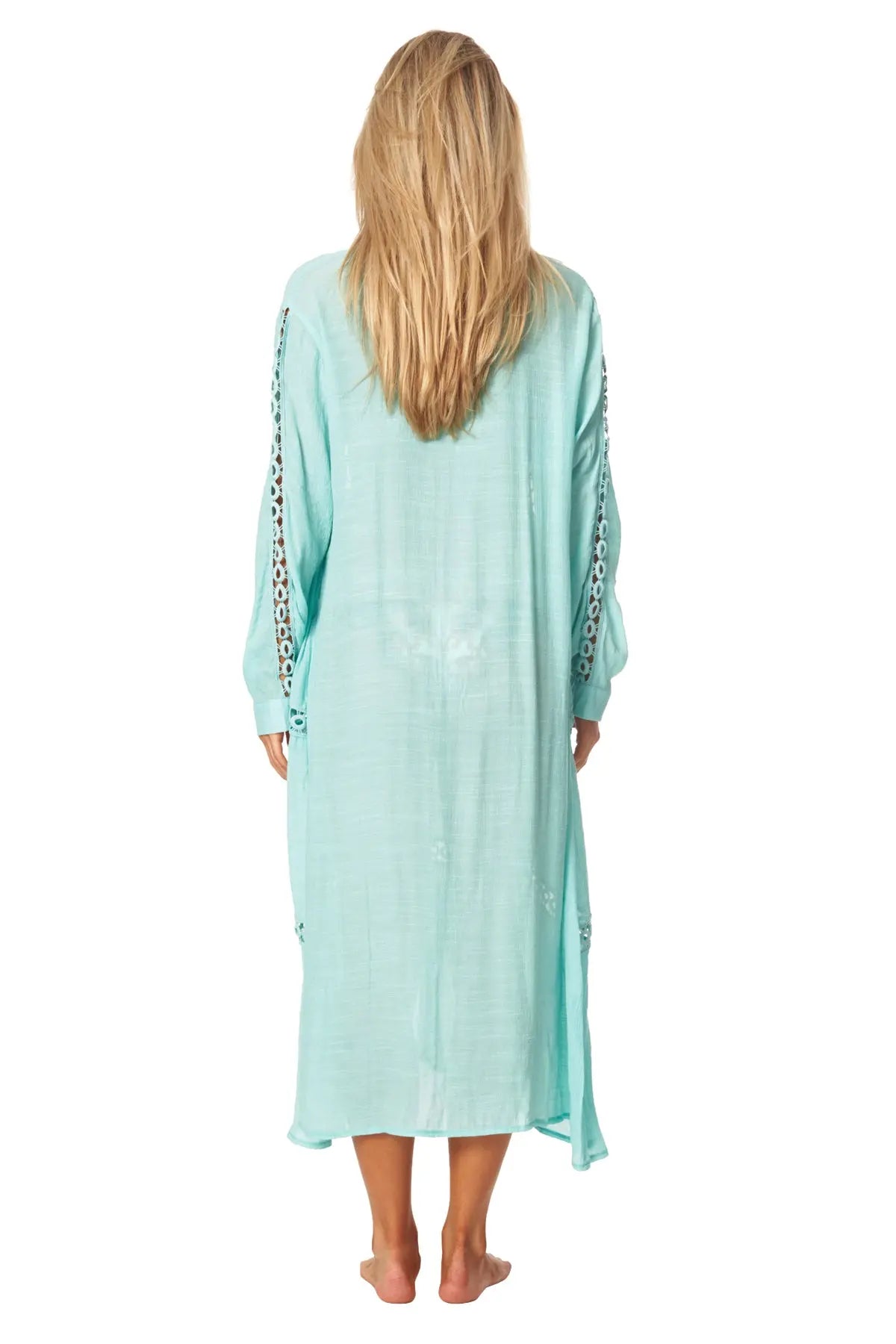 Women Loose Long Sleeve Shirt Dress Swimsuit Cover Ups - La Moda Clothing