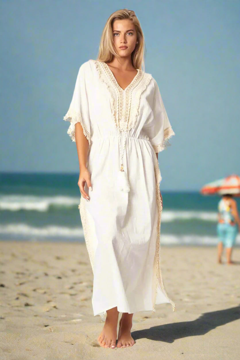Megan Coverup Maxi Caftan Dress - La Moda Clothing