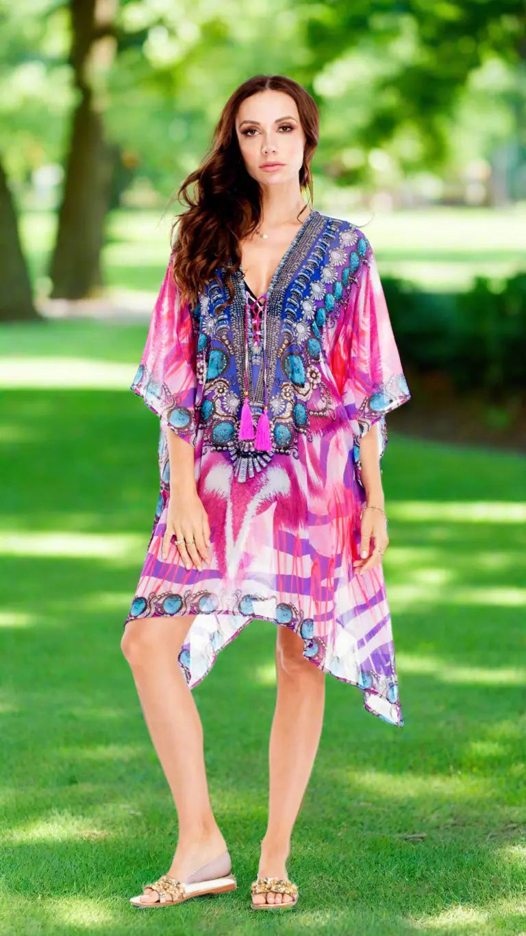 Womens Short Luxury Caftans  La Moda Clothing