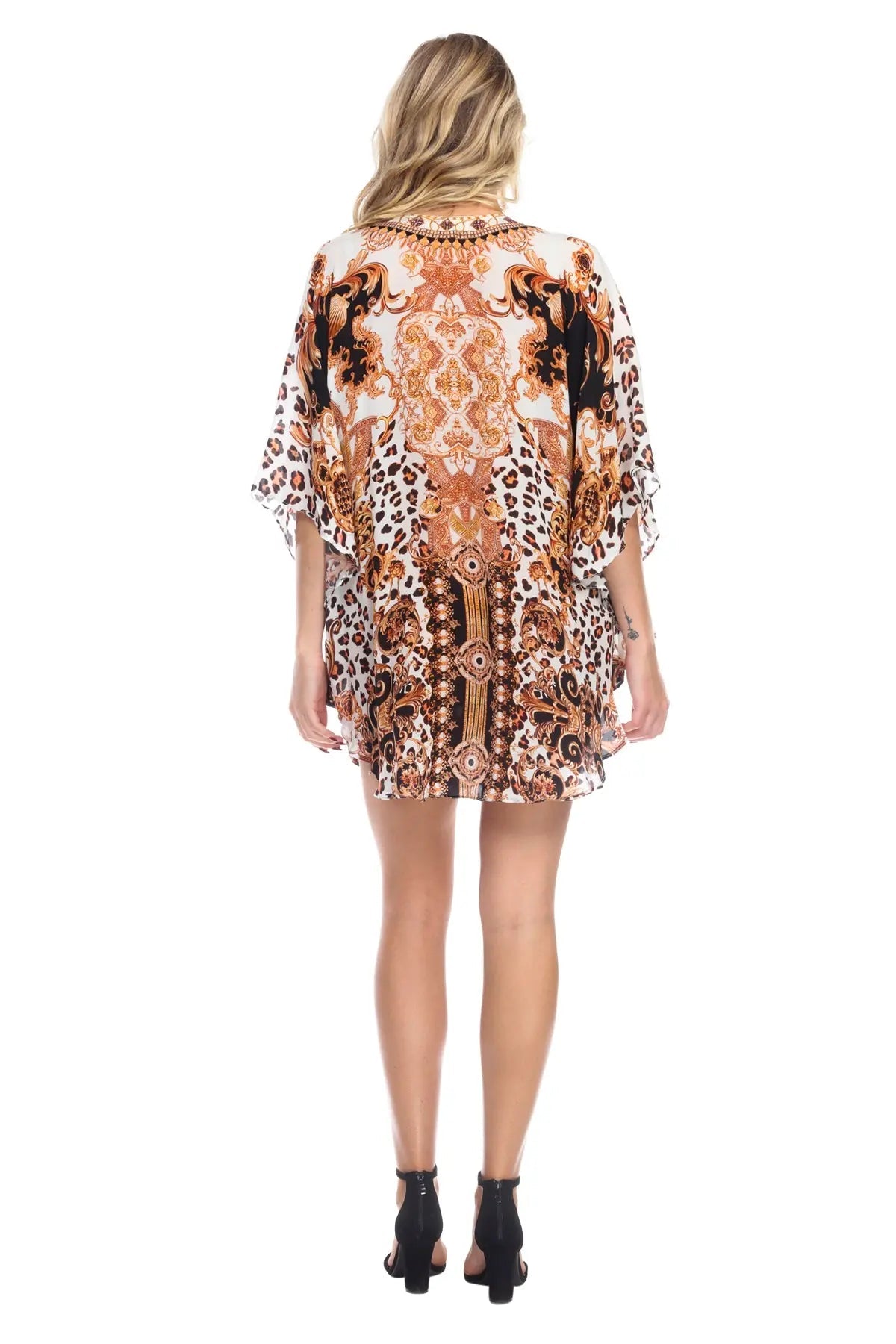Animal Print Caftan Kaftan Dress Cover up in Viscose Silk - La Moda Clothings
