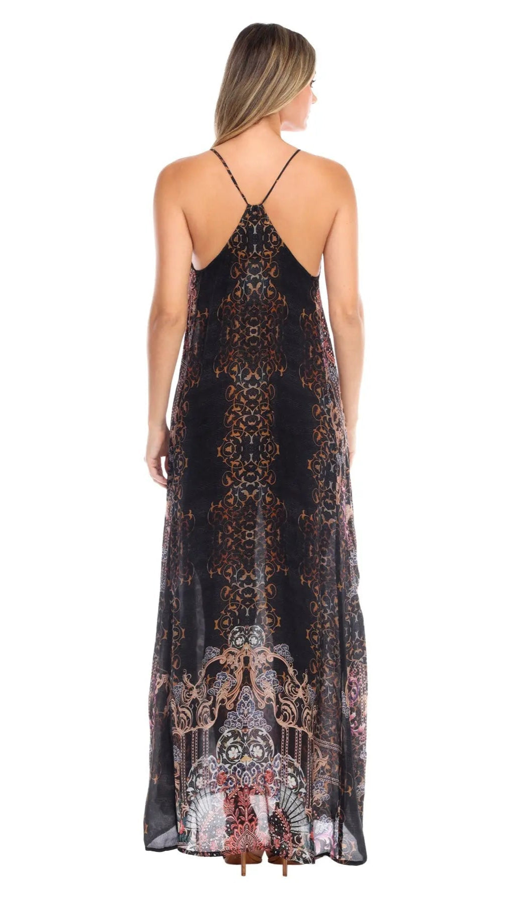 Maui Nights Elegant Maxi Pocket Dress in Viscose Silk - La Moda Clothings