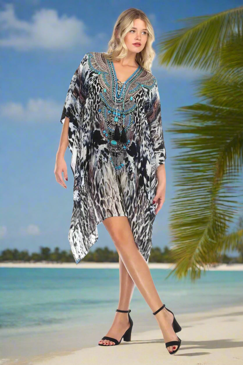 Luxury Caftans, Embellished Caftans, with matching swimwear, bikinis and maxi dresses - La Moda Clothings
