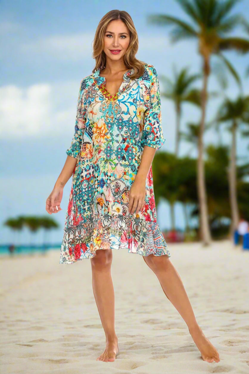 Women Bohemian Vintage Printed Ethnic Style Summer Dress - La Moda Clothings