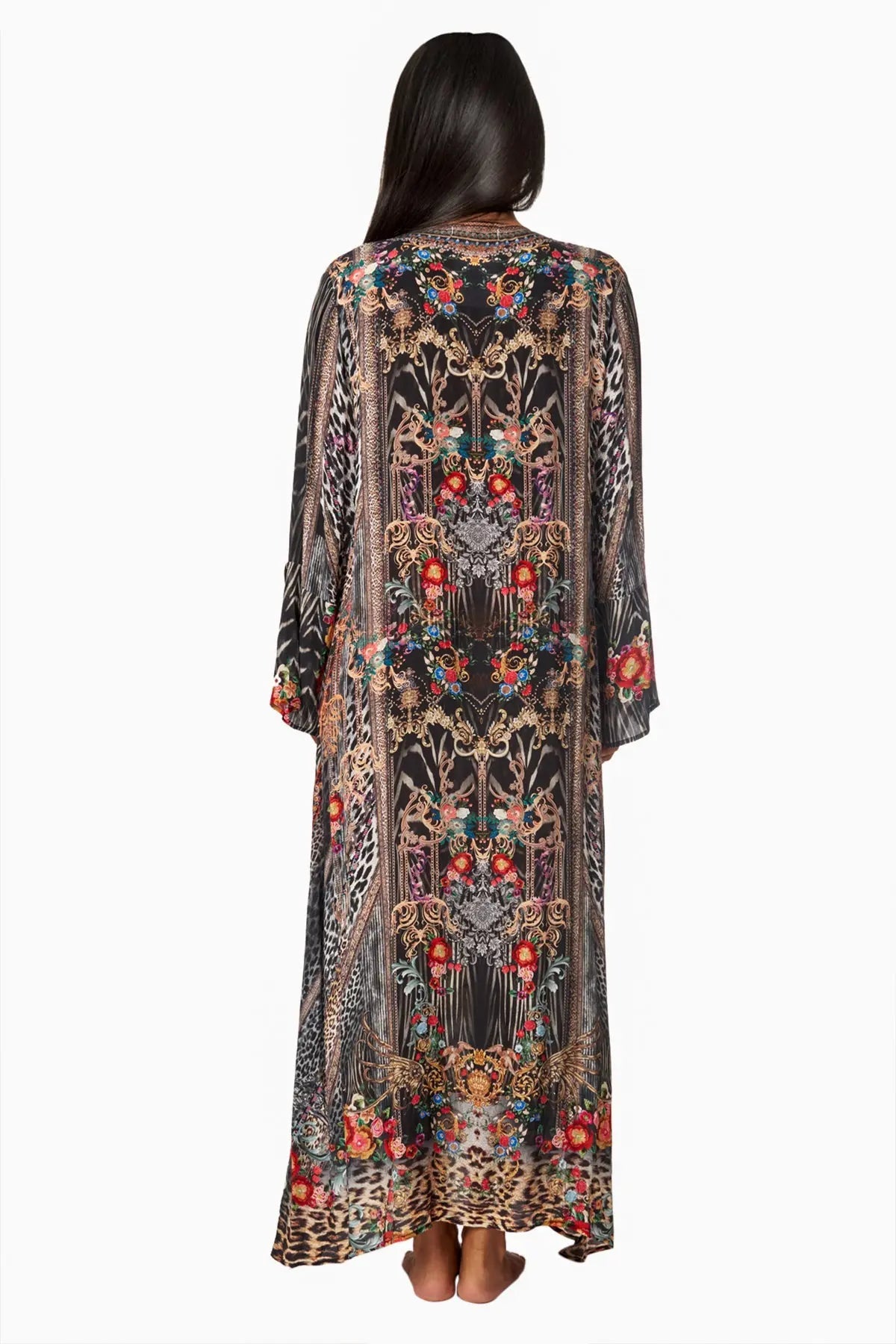 Eclectic Jungle Long Caftan Dress - La Moda Clothing
