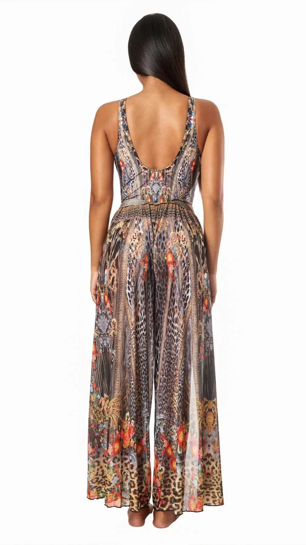 Eclectic Jungle Split Leg Pant Cover Up - La Moda Clothing