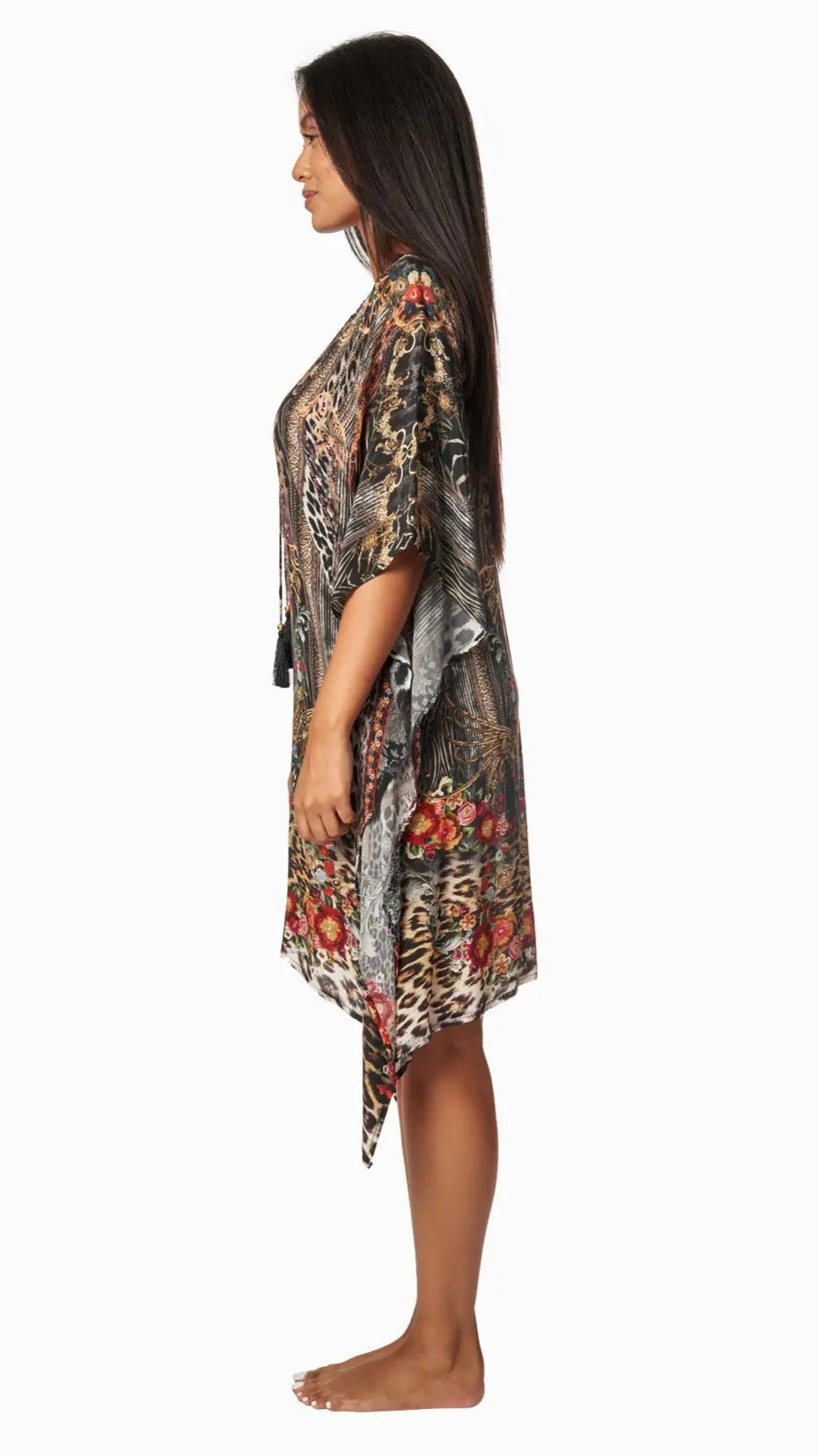 Eclectic Jungle Luxury Silk Caftan Dress - La Moda Clothing