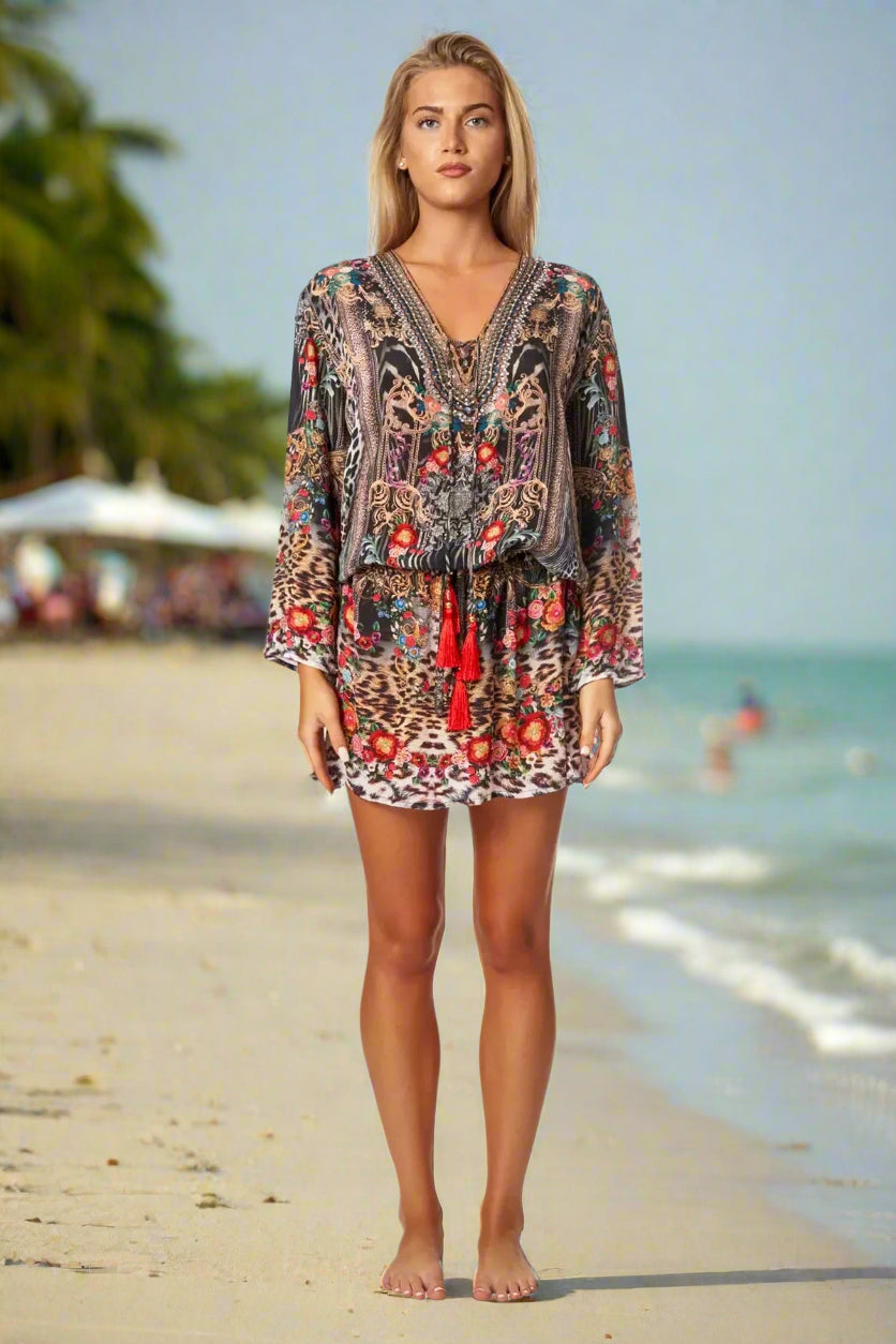 Eclectic Jungle Ethnic Style Summer Dress - La Moda Clothing