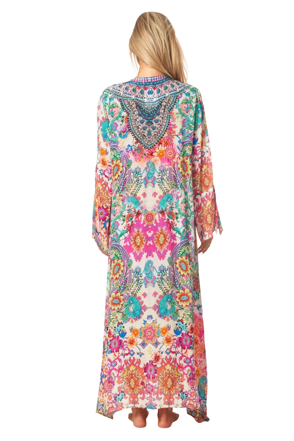 Eden Garden Long Caftan Dress - La Moda Clothing