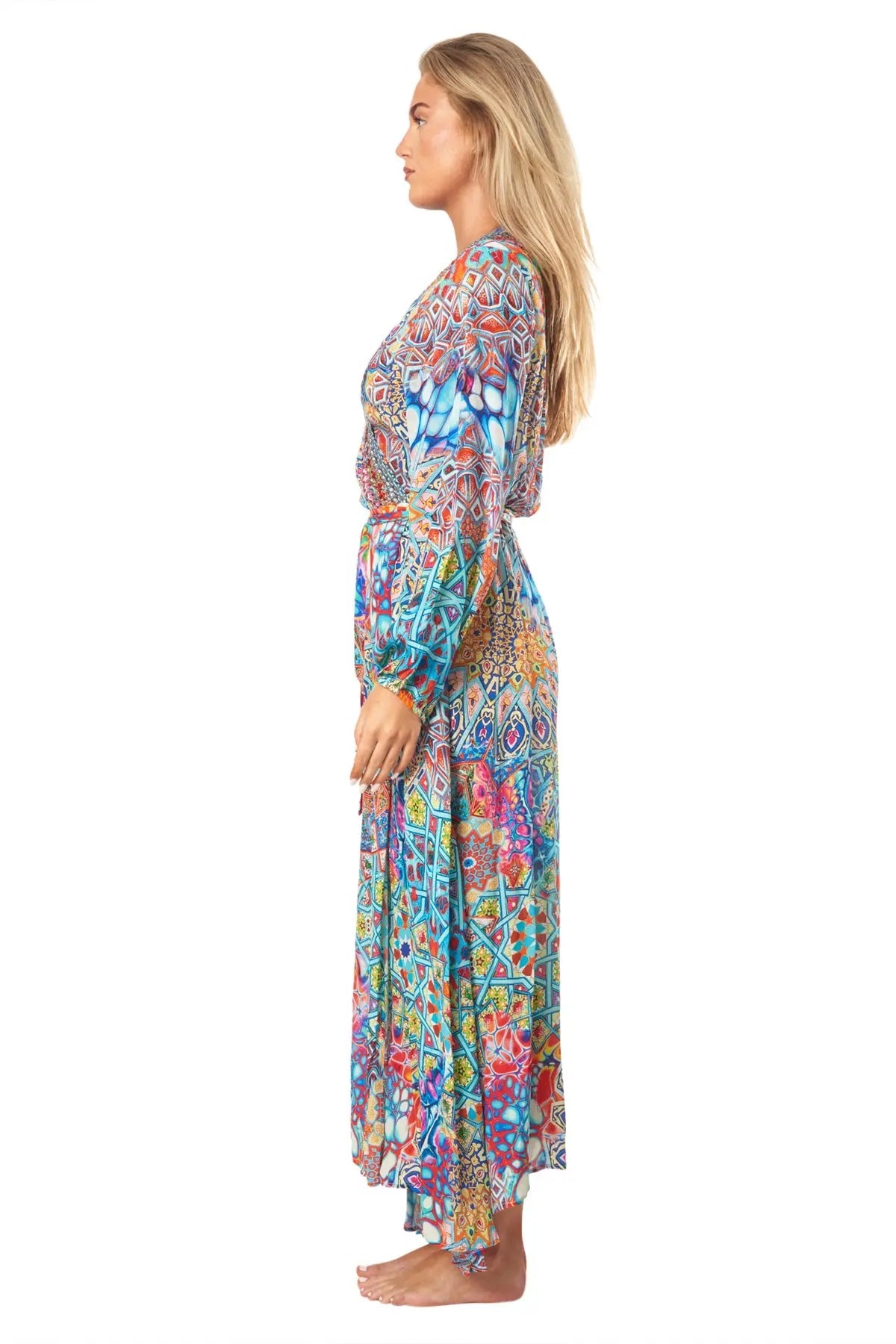 River Bed Women's Maxi Wrap Dresses - La Moda Clothing