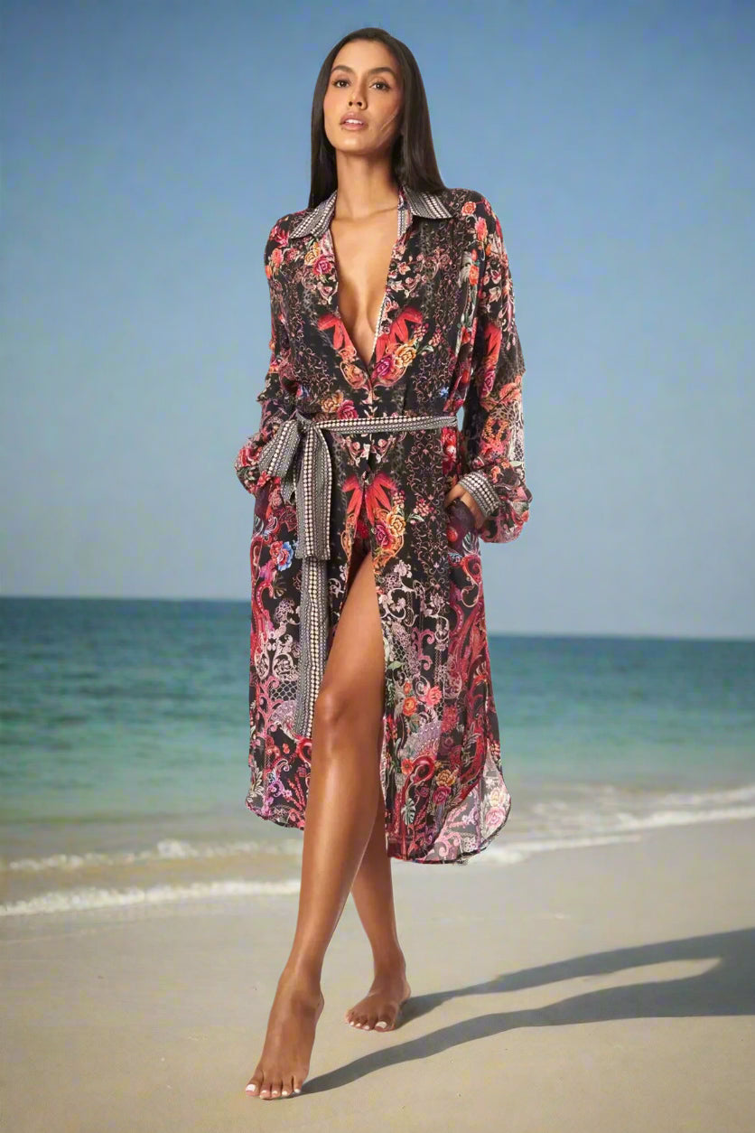 Forest Festival Easy Shirtdress Cover-Up - La Moda Clothing