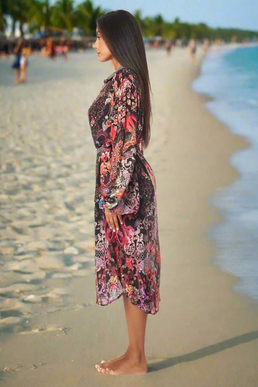 Forest Festival Easy Shirtdress Cover-Up - La Moda Clothing
