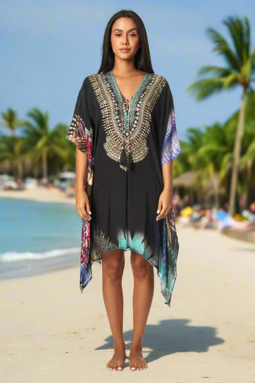 Womens Designer Silk Kaftans - La Moda Clothing