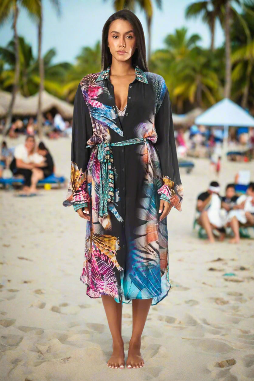 Easy Shirtdress Cover-Up - La Moda Clothing