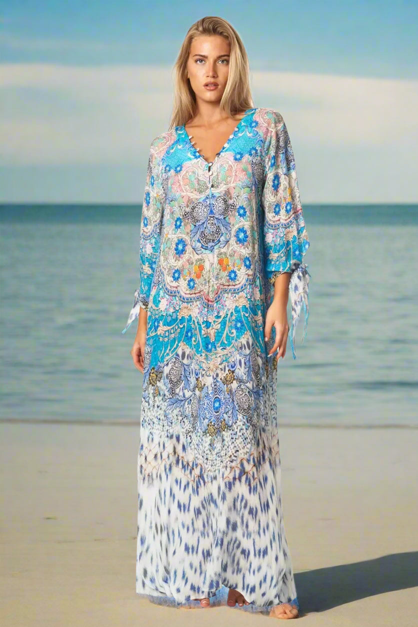Day Dreamers Long Dress Boho Maxi Caftan - La Moda Clothing