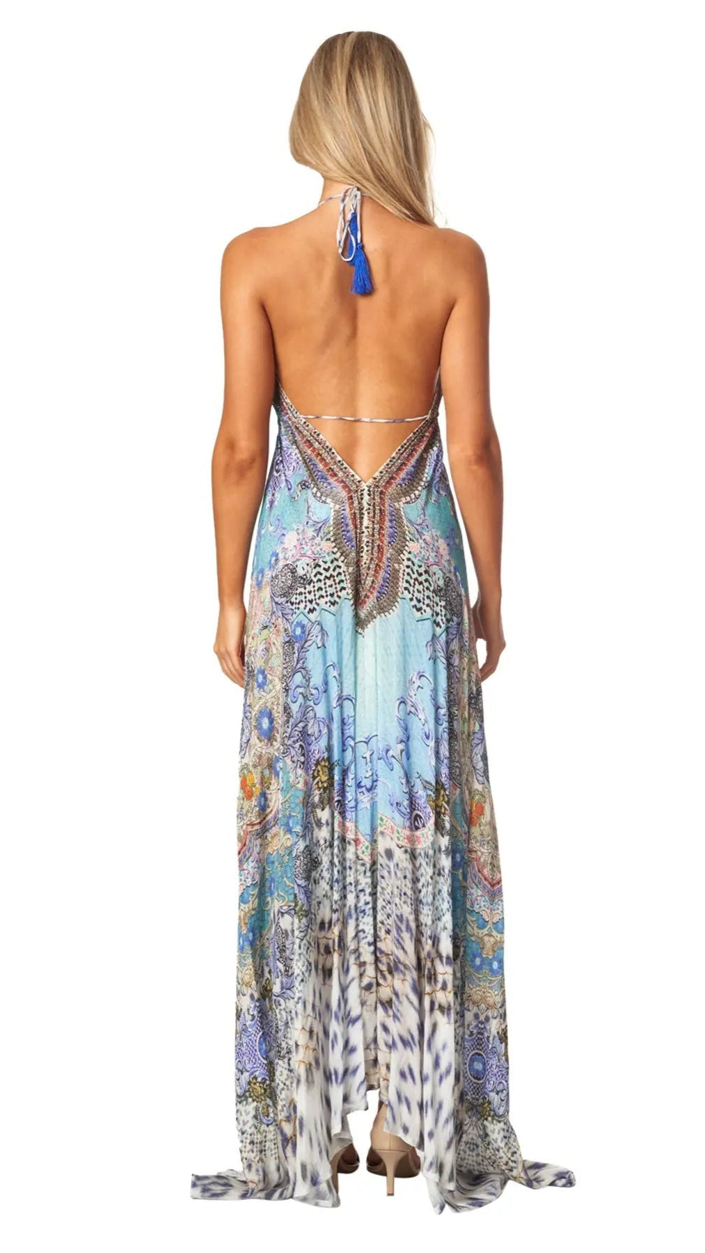 Halter Neck Backless Resort Dresses For Women - La Moda Clothing