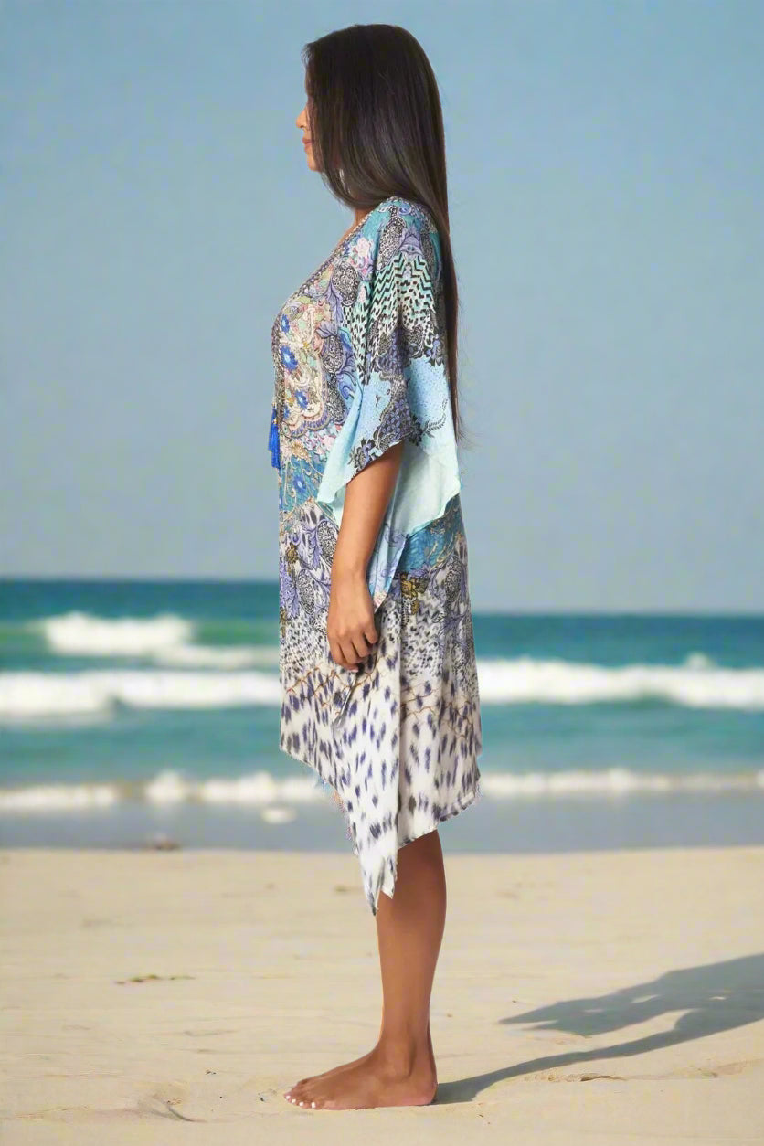 Luxury Silk Caftan Dress - La Moda Clothing