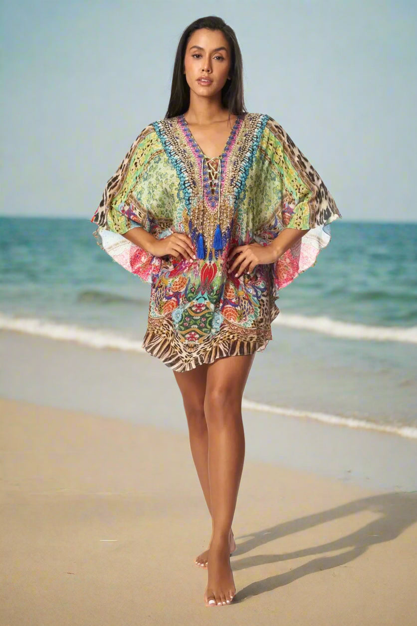 Caftan Kaftan Dress Cover up in Viscose Silk - La Moda Clothing