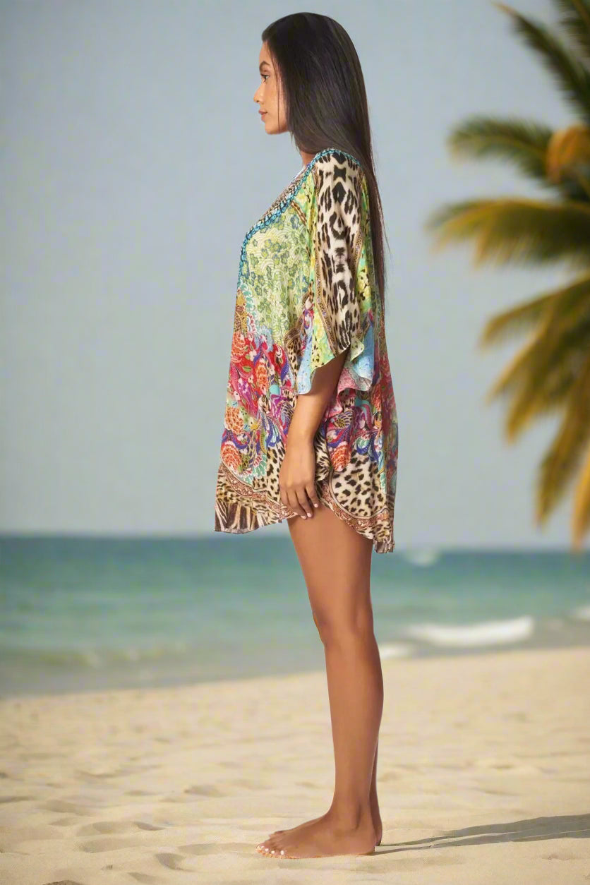 Caftan Kaftan Dress Cover up in Viscose Silk - La Moda Clothing