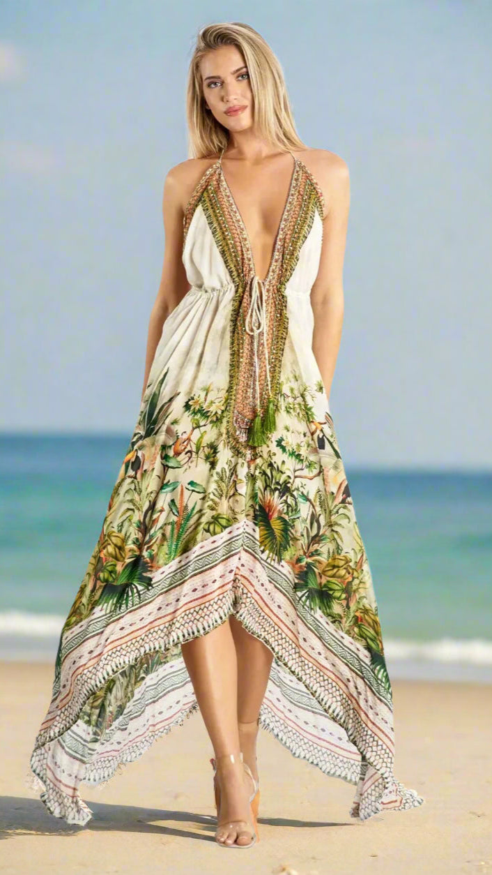 Convertible 3 Way Resort Maxi Dress Wholesale - La Moda Clothing