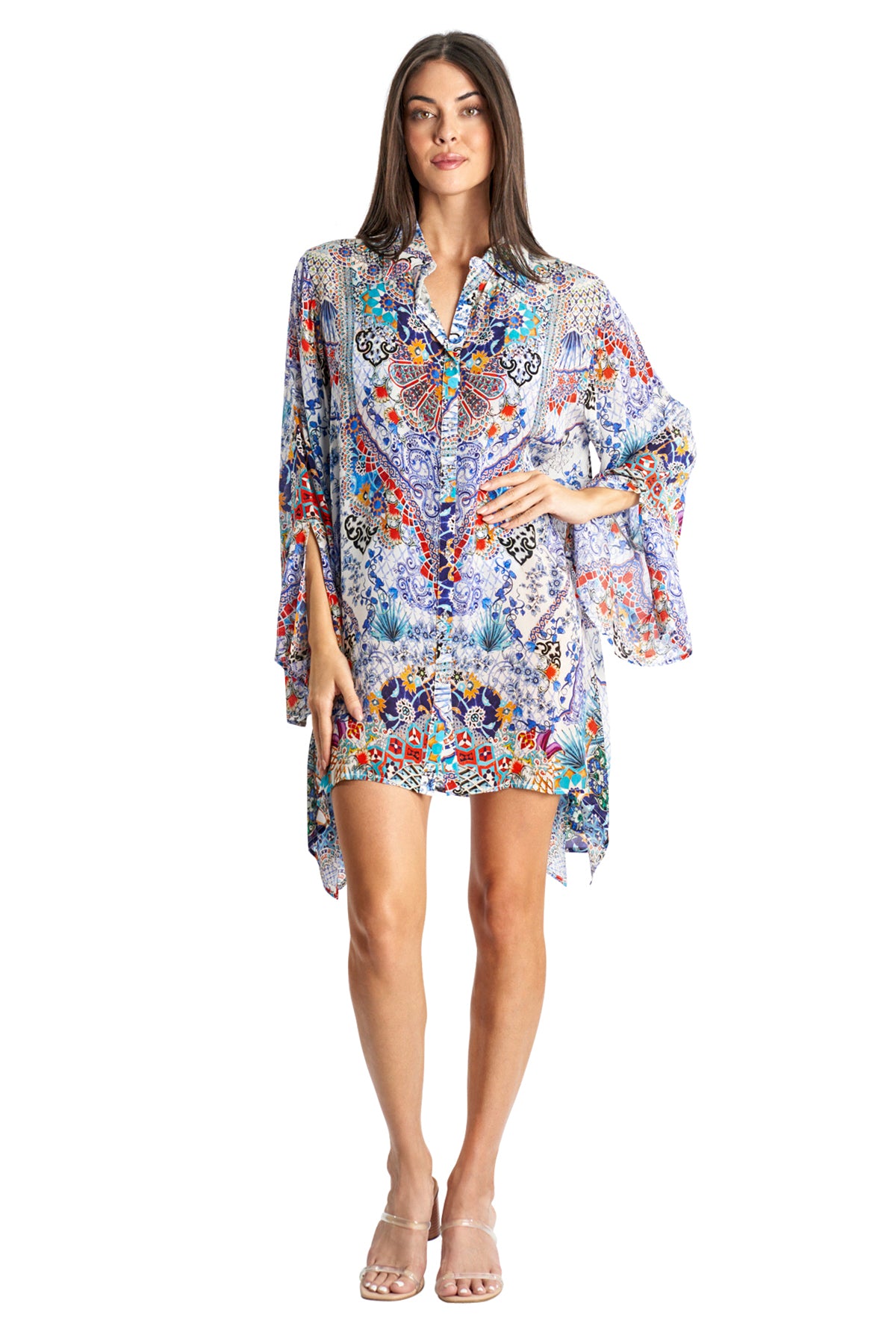 Beach Resort Lounge Easy Shirtdress Cover-Up