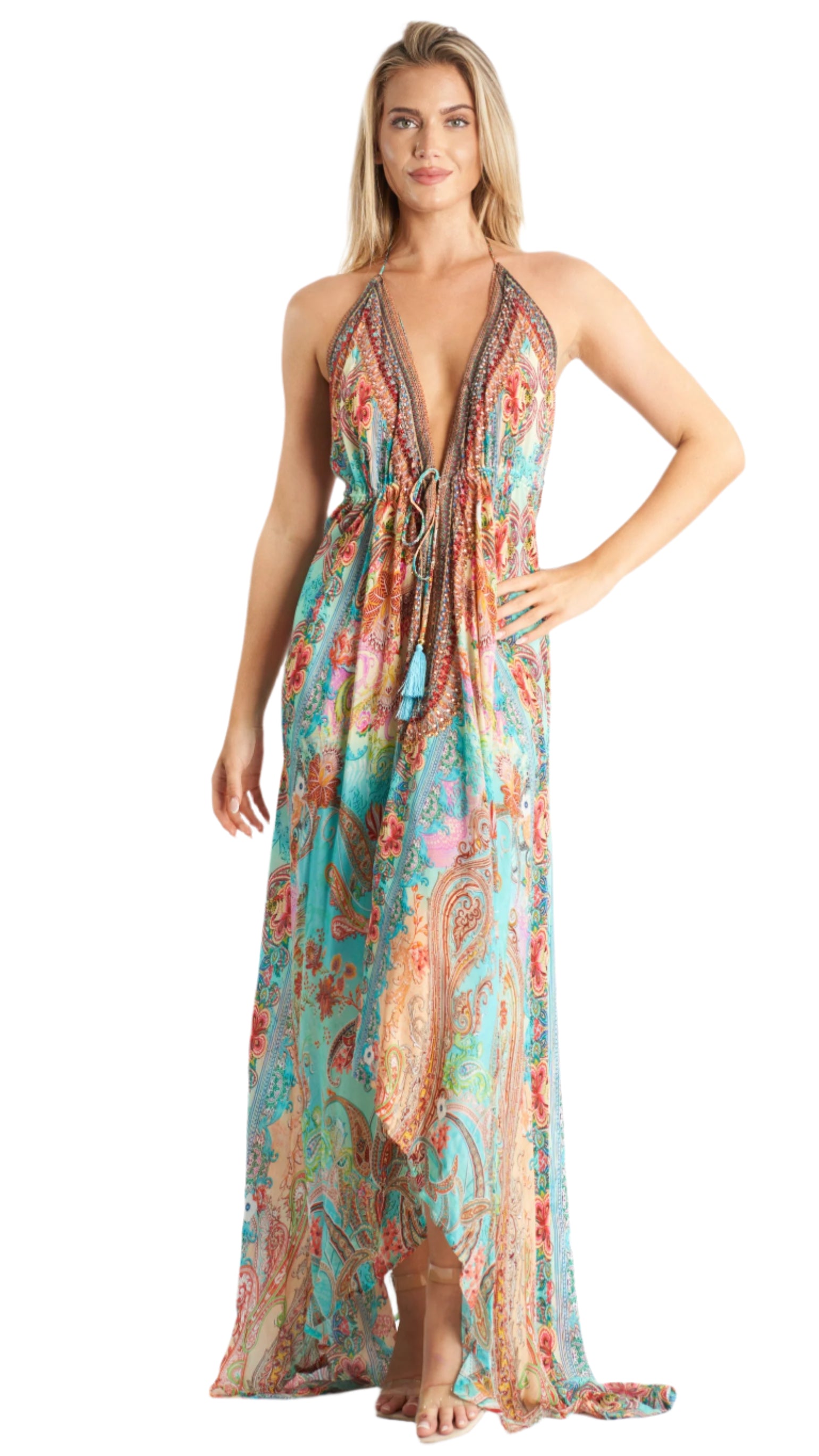 Halter Maxi Resort Dresses for Island Wear