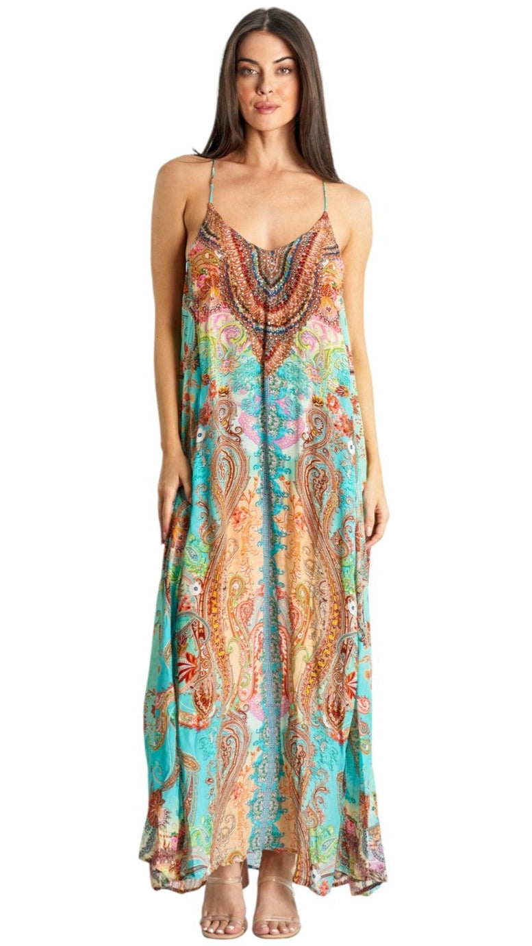 Racerback Elegant Maxi Pocket Dress for Casual Evenings