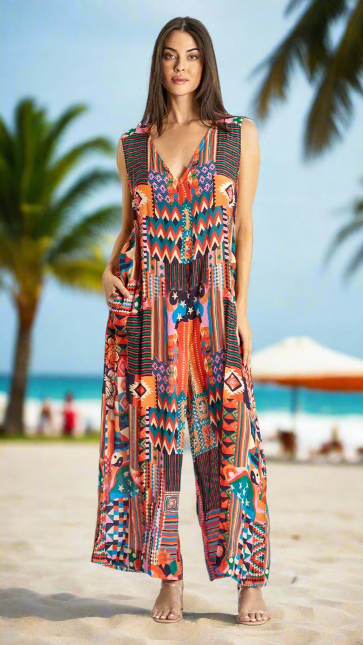 Hippie Bohemian Jumpsuit - La Moda Clothing