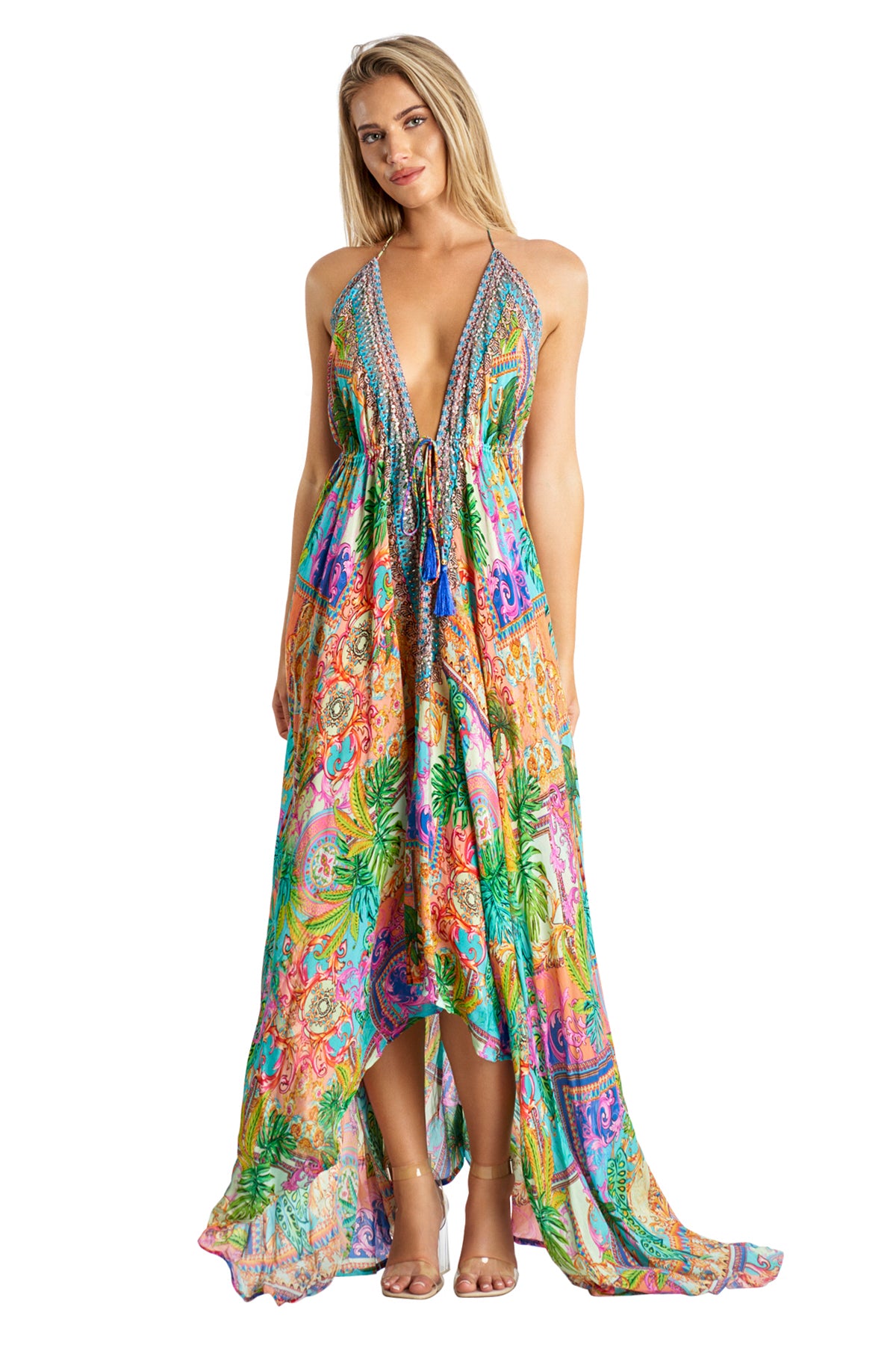 Designer Halter Neck Maxi Dresses for Women