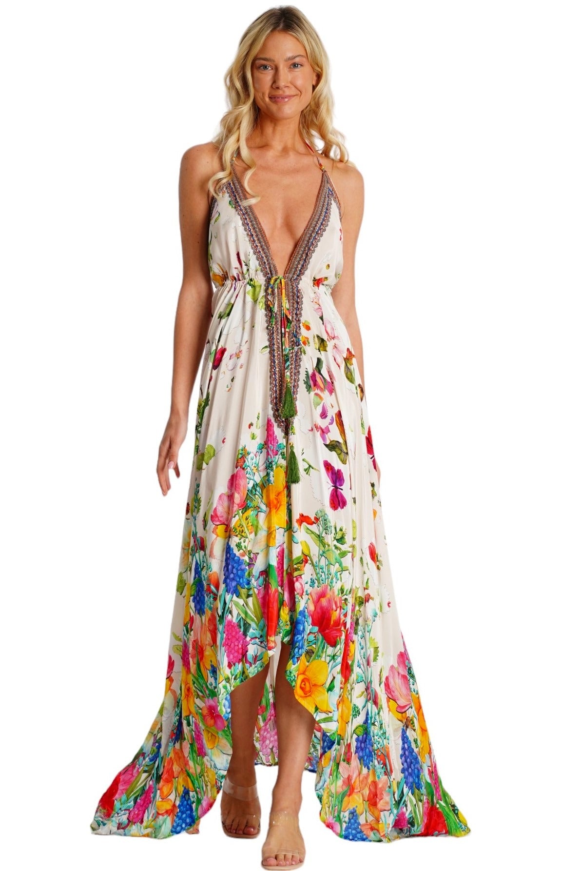 High-Low Halter Maxi Dress