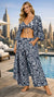 3-Piece Tropical Print Beach Set – Kimono, Top & Pants