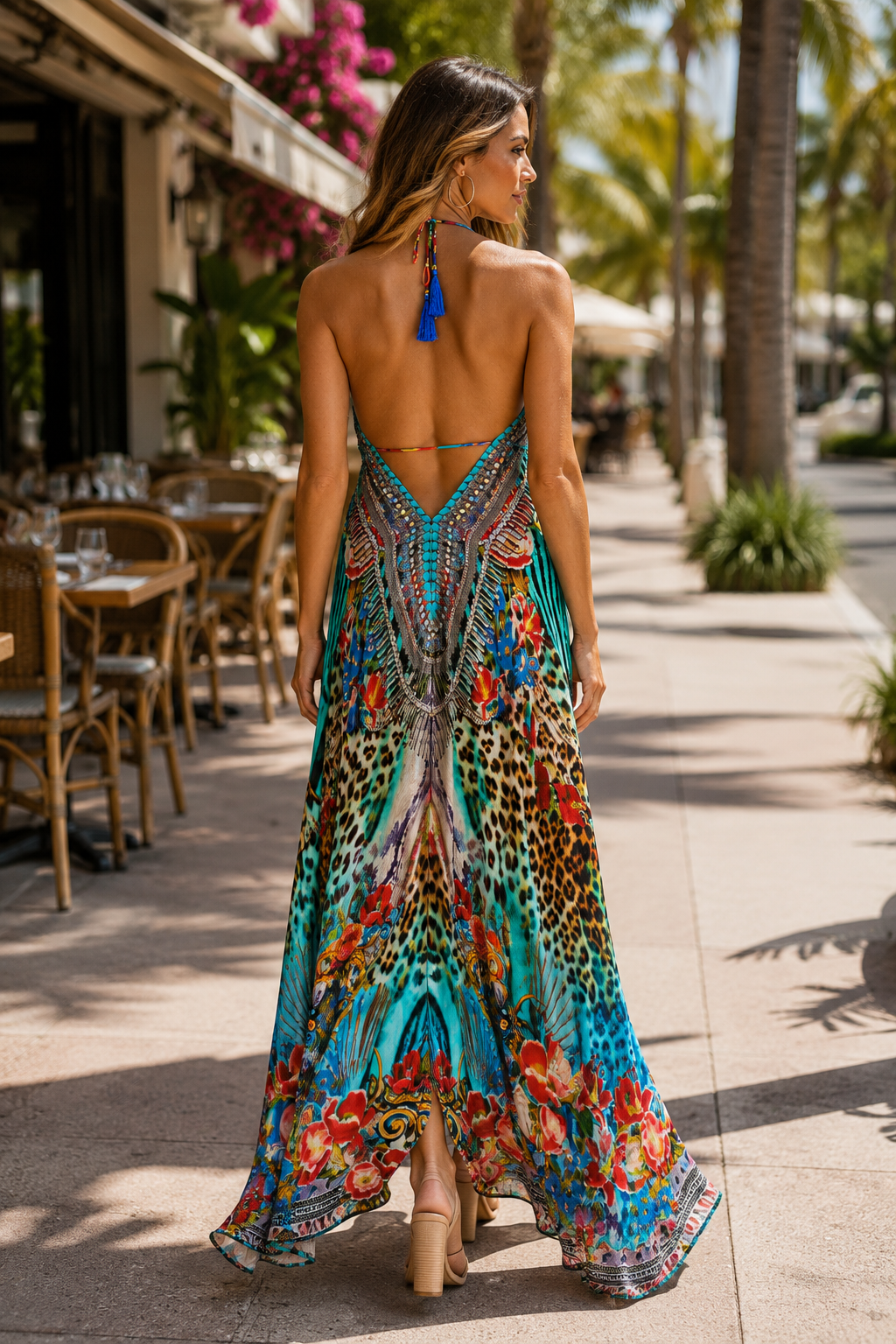 3-Way Convertible Halter Maxi Dress - Designer Maxi Dress | Elegant Kaftan Cover Up Dress | Club Moda USA