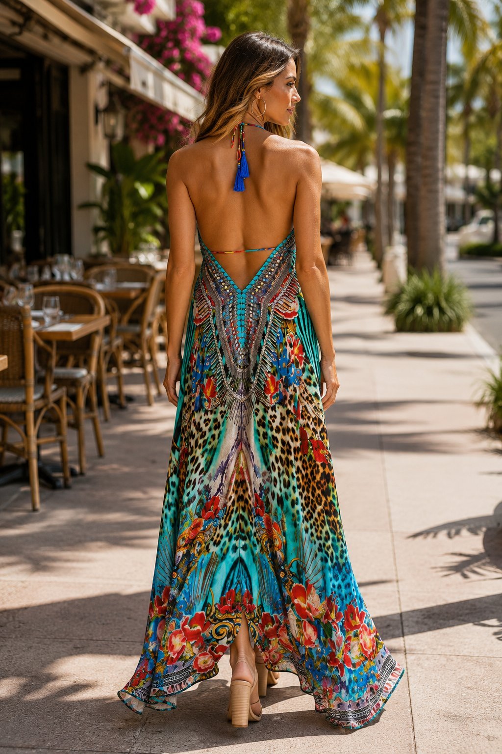 3-Way Convertible Halter Maxi Dress - Designer Maxi Dress | Elegant Kaftan Cover Up Dress | Club Moda USA