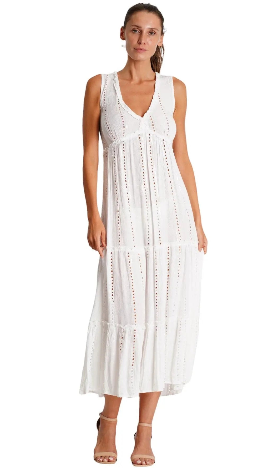 White Beach Dress  La Moda Clothing