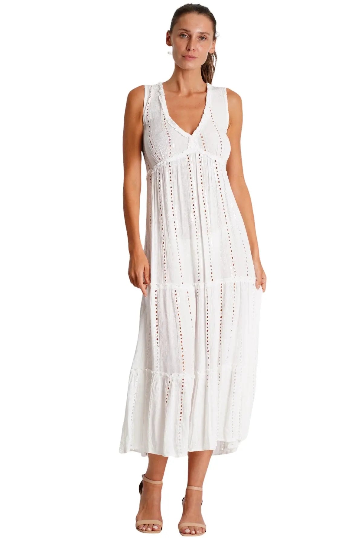 White Beach Dress  La Moda Clothing