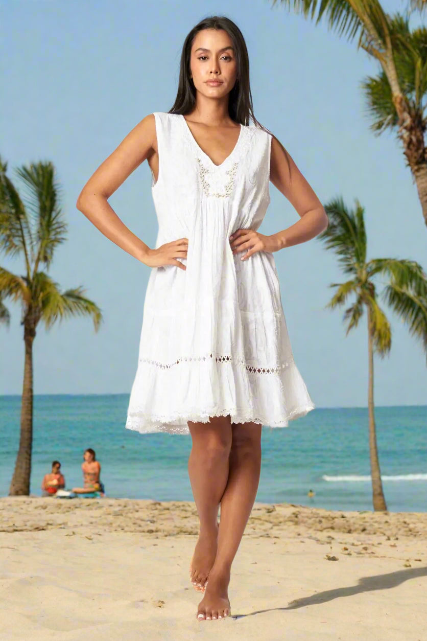Flowy Sleeveless Casual Mini Dress - La Moda Clothing