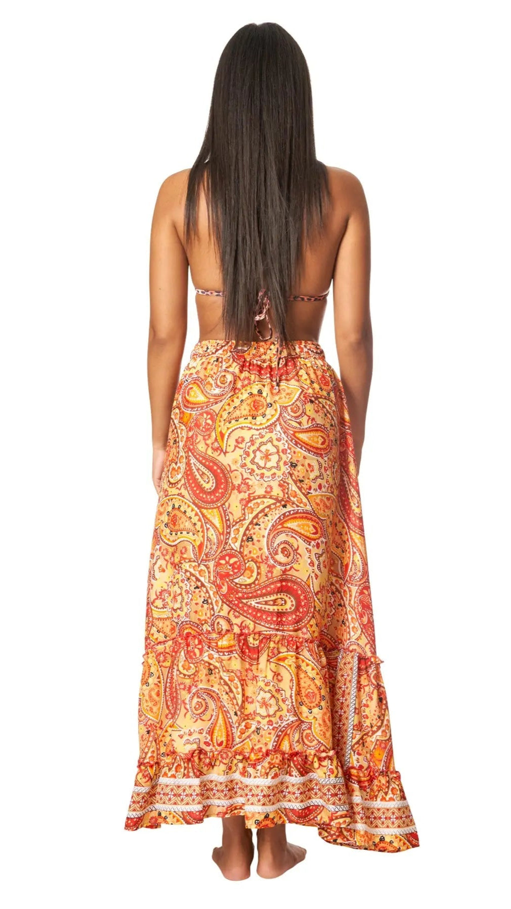 Boho Positano Inspired Floral Maxi Skirt - La Moda Clothing