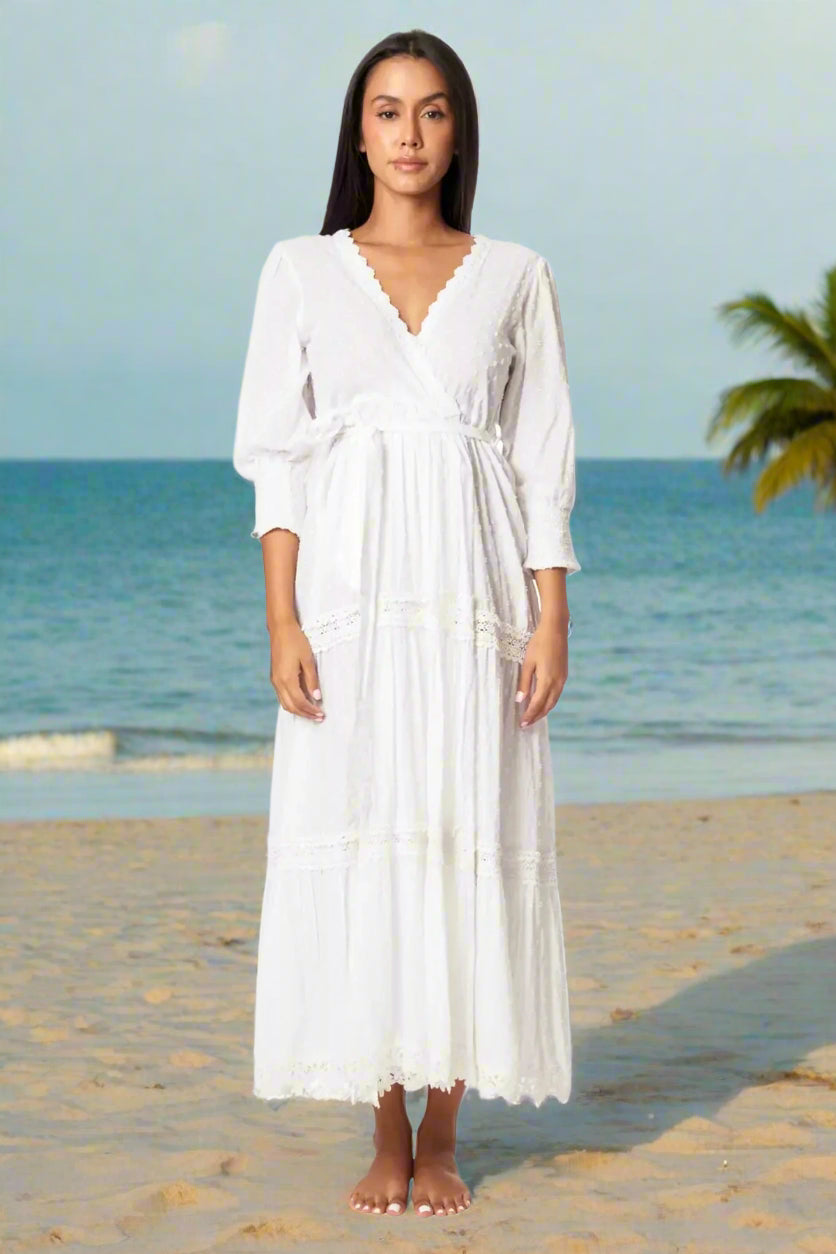 Karl Wrap Women's Maxi Dresses - La Moda Clothing