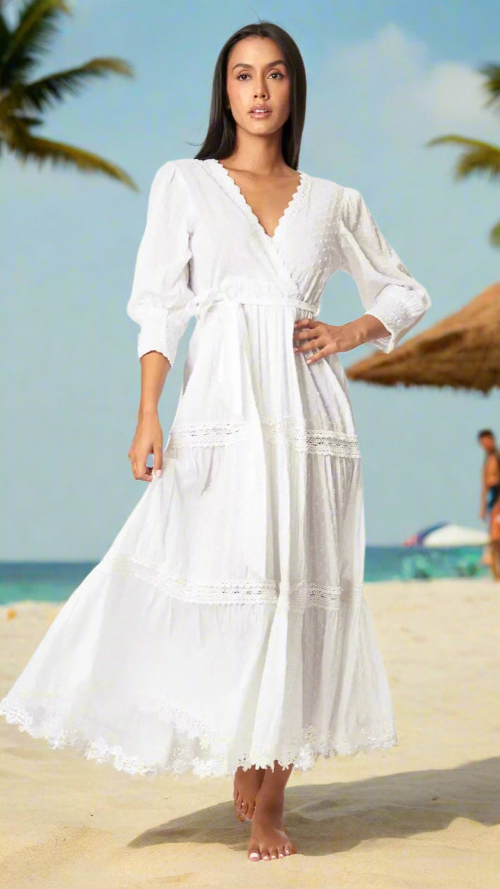 Karl Wrap Women's Maxi Dresses - La Moda Clothing