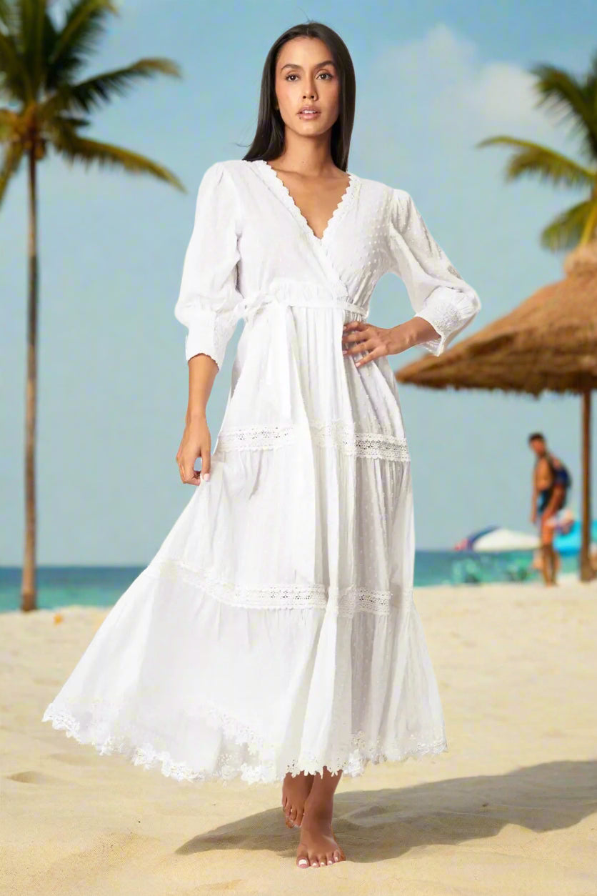 Karl Wrap Women's Maxi Dresses - La Moda Clothing