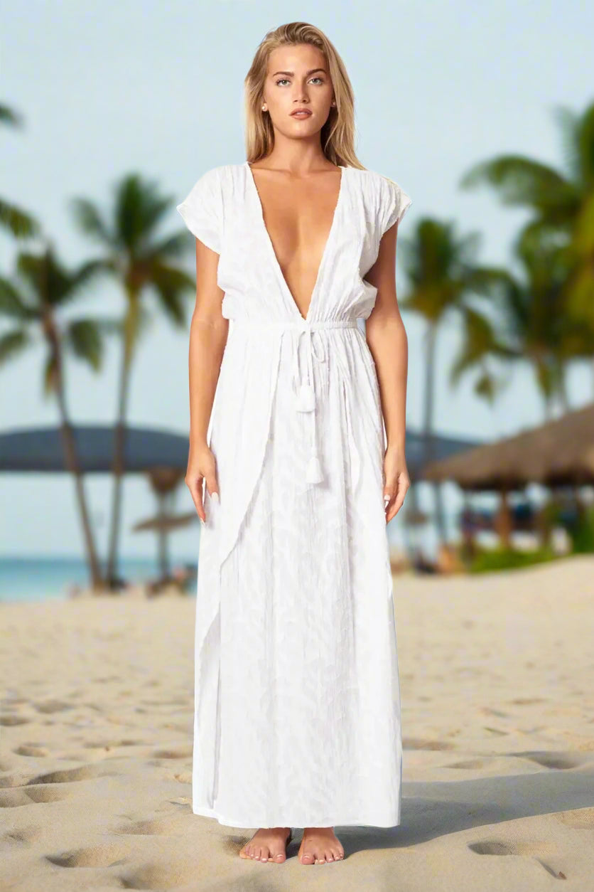 Ray 2 Slit Maxi Dress - La Moda Clothing