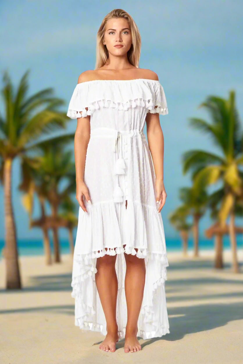 La Moda High Low Hem Rayon Dress - La Moda Clothing