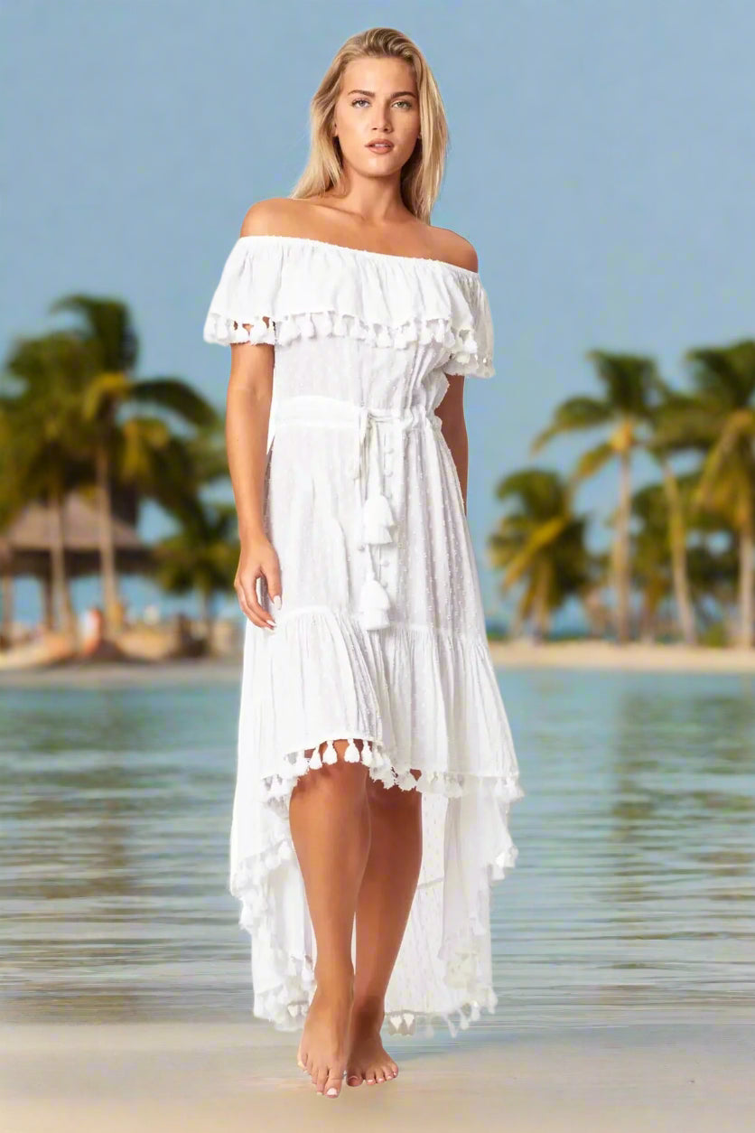 La Moda High Low Hem Rayon Dress - La Moda Clothing