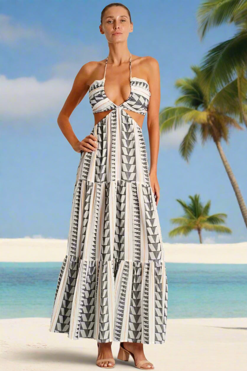 Cut Out Maxi Dress  La Moda Clothing
