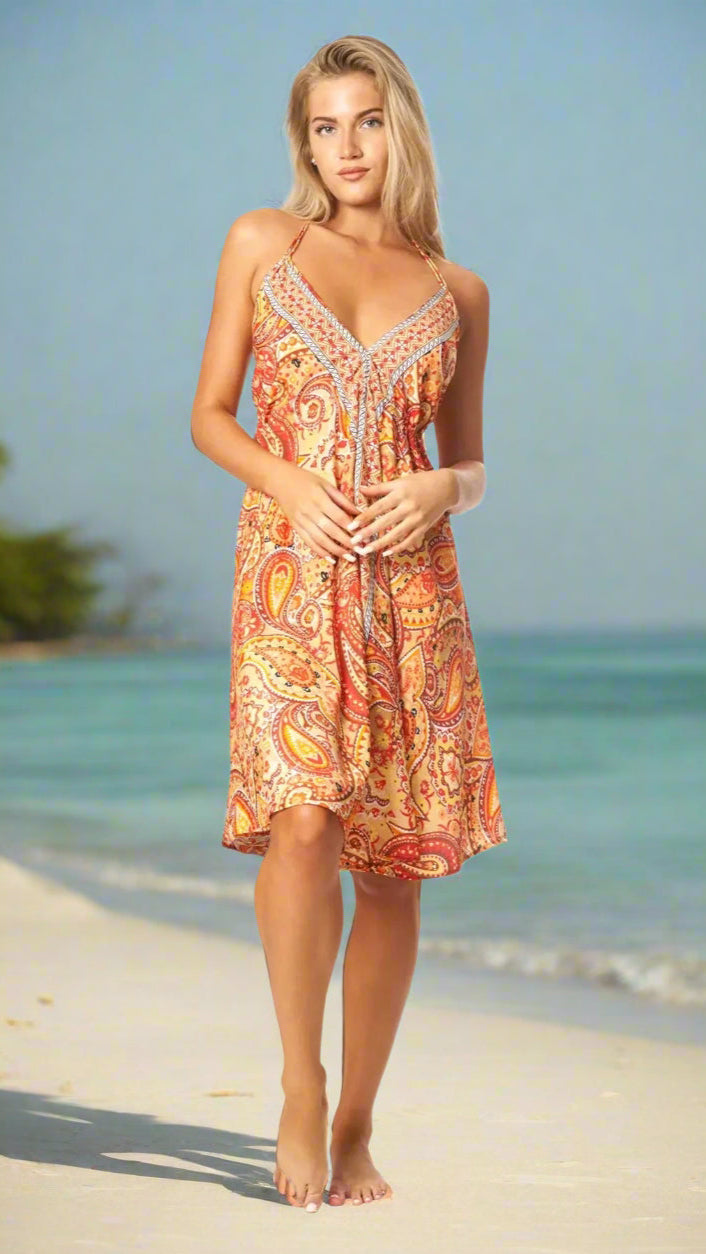 Cute Positano Mini Boho Dresses - La Moda Clothing