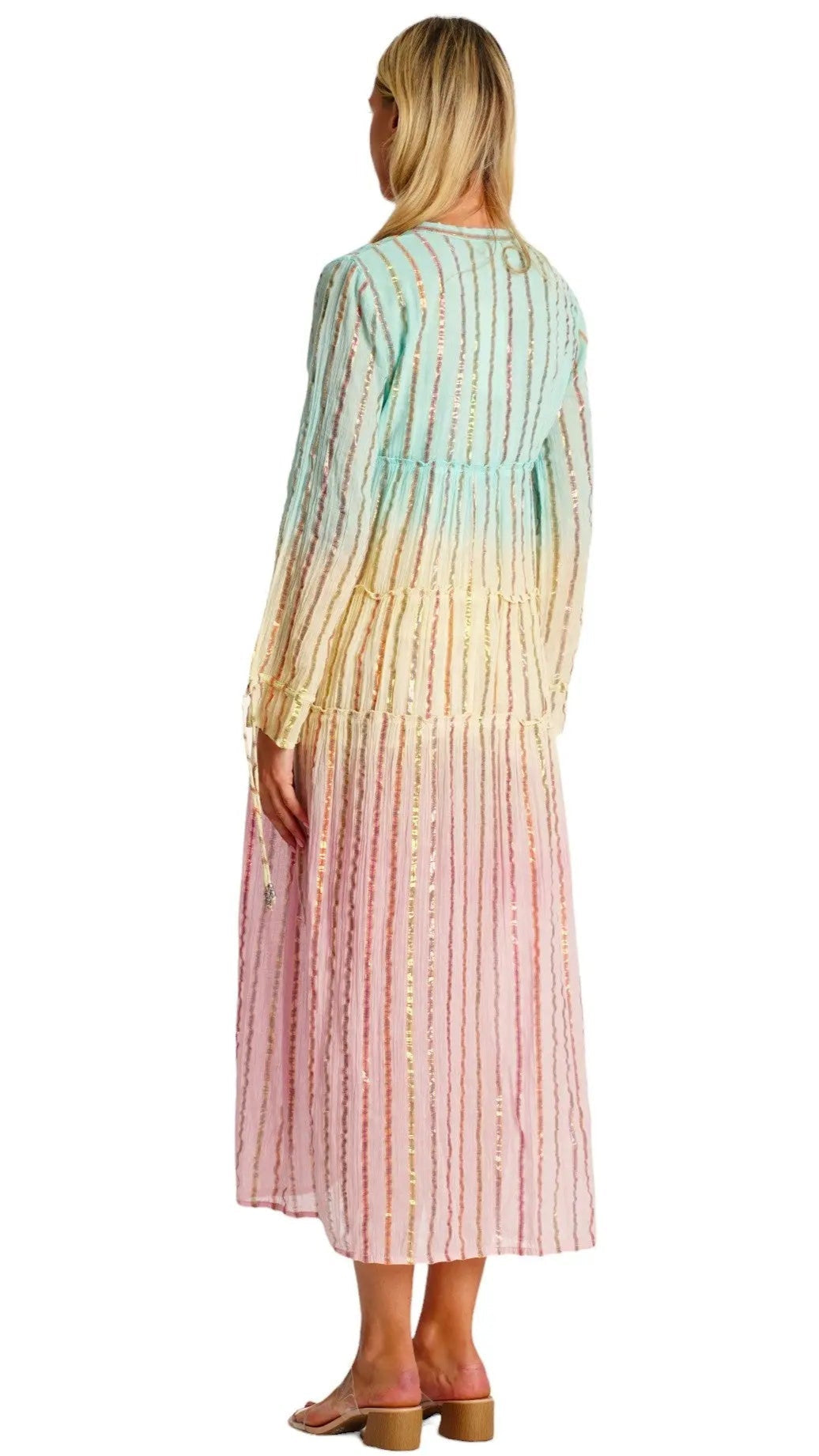 Ombre Button Front Shirt Dress  La Moda Clothing