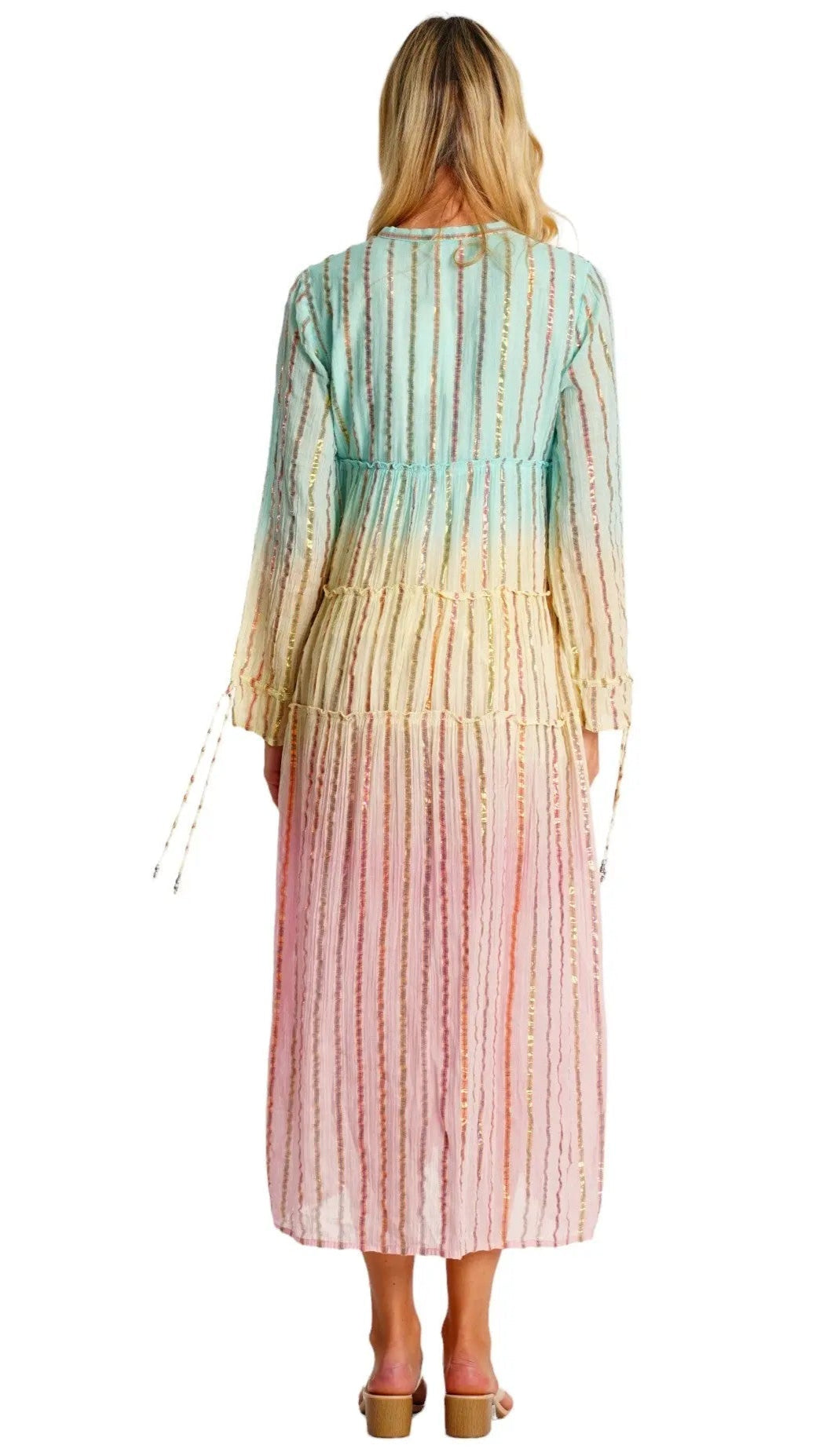 Ombre Button Front Shirt Dress  La Moda Clothing